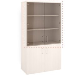 Puertas acristaladas Ecla para biblioteca alta An 80 cm - juego de 2