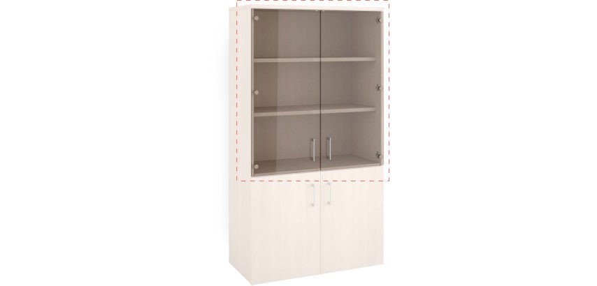 Portes verre ARCH pour bibliothèque haute L 80 cm - lot de 2