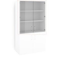 Glass doors ECLA for high bookcase W 100 cm - set of 2