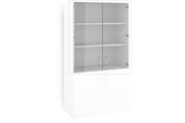 Glass doors ECLA for high bookcase W 100 cm - set of 2