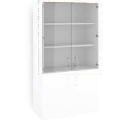 Portes verre ECLA pour bibliothèque haute L 100 cm - lot de 2