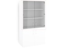 Glazen deuren ECLA voor hoge boekenkast B 100 cm - set van 2
