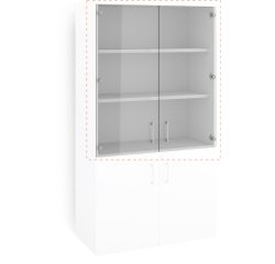 Glass doors ECLA for high bookcase W 100 cm - set of 2