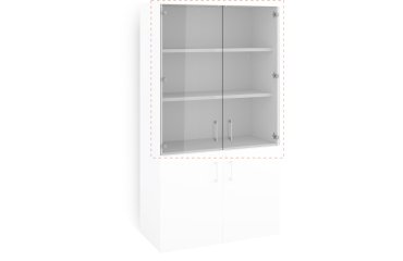 Glass doors ECLA for high bookcase W 100 cm - set of 2