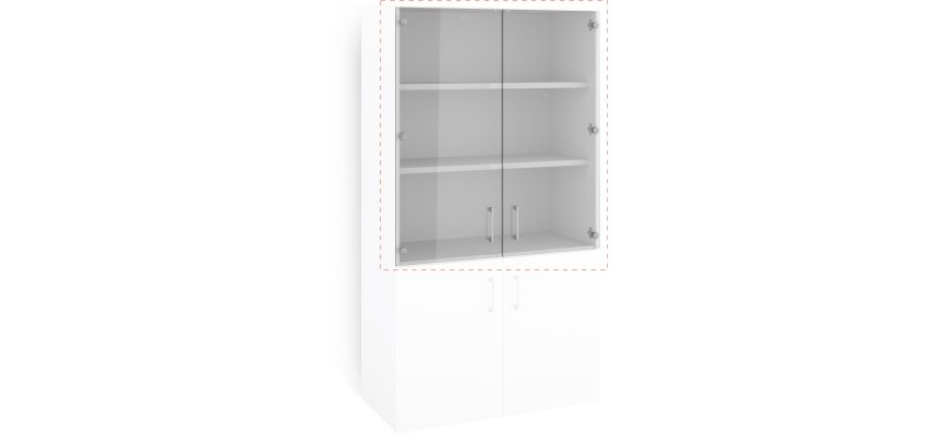 ECLA glass doors for ECLA tall bookshelf W 100 x H 182 cm - set of 2
