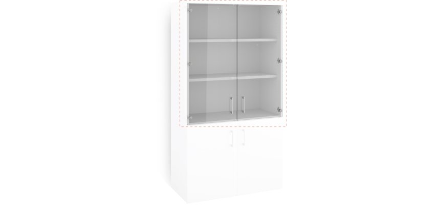 ECLA Glastüren für hohen Bücherschrank ECLA B 100 x H 182 cm - Satz von 2