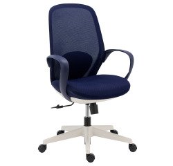 Sedia operativa ergonomica Shell con struttura bianca