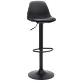 Taburete alto negro regulable Kocy con pata negra