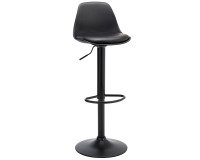 Taburete alto negro regulable Kocy con pata negra