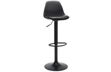 Taburete alto negro regulable Kocy con pata negra