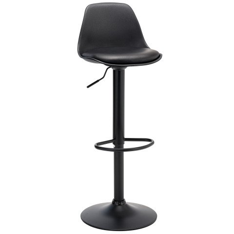 Taburete alto negro regulable Kocy con pata negra