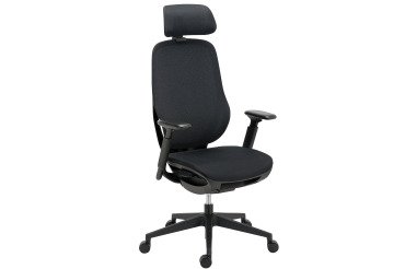 Office Chair TAMARA fabric and mesh - with 3D armrests, headrest, adjustable seat depth and lumbar support - Self-regulated Synchronous Mechanism - Nylon feet