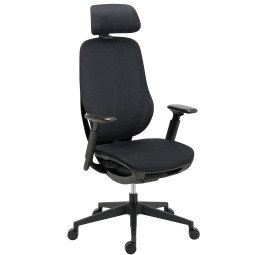 Office Chair TAMARA fabric and mesh - with 3D armrests, headrest, adjustable seat depth and lumbar support - Self-regulated Synchronous Mechanism - Nylon feet