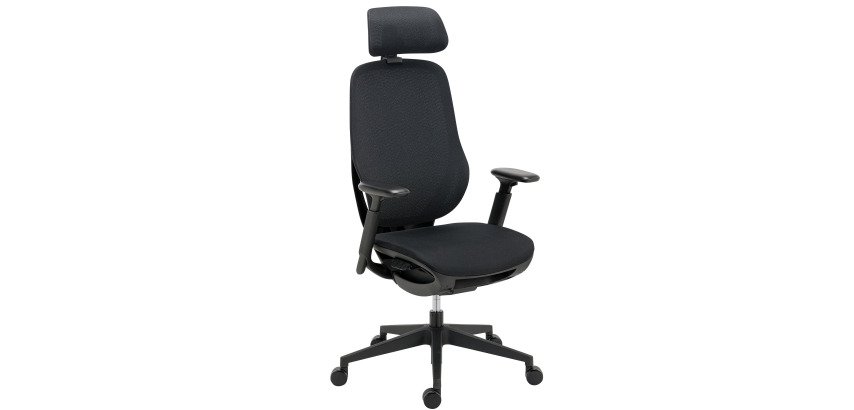 Office Chair TAMARA fireproof fabric and mesh, 3D armrests, headrest, adjustable seat depth and lumbar support, self-regulating synchronous mechanism, nylon feet