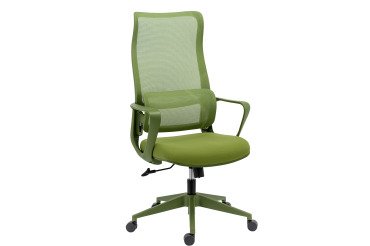Bürostuhl LINO - Stoff und Netz - mit Armlehnen, Kopfstütze und Lendenwirbelunterstützung - Zentrale Wippmechanik - Nylonfuß