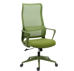 Chaise de bureau LINO - tissu et maille - avec accoudoirs, appui-tête et soutien lombaire - Mécanisme Basculant centré - Pied nylon