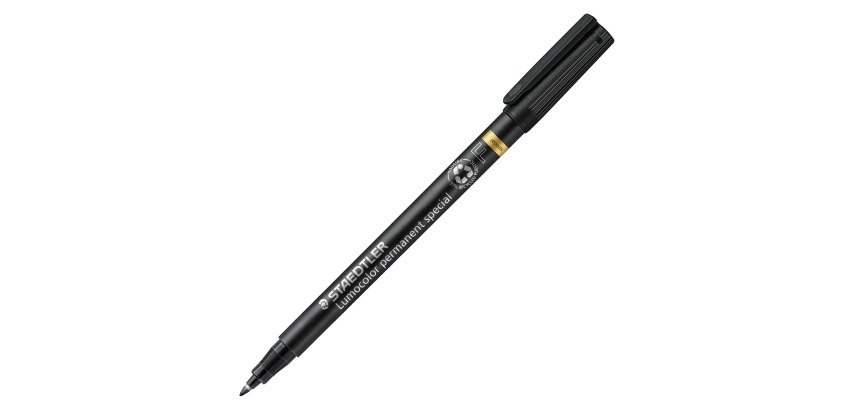 Viltstift Staetdler Lumocolor Special 319F permanent punt 0,6 mm - gemiddeld zwart schrijven