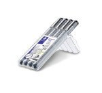 Stylo feutre Staedtler Pigment Liner 308 permanent - Pochette de 4 couleurs noires