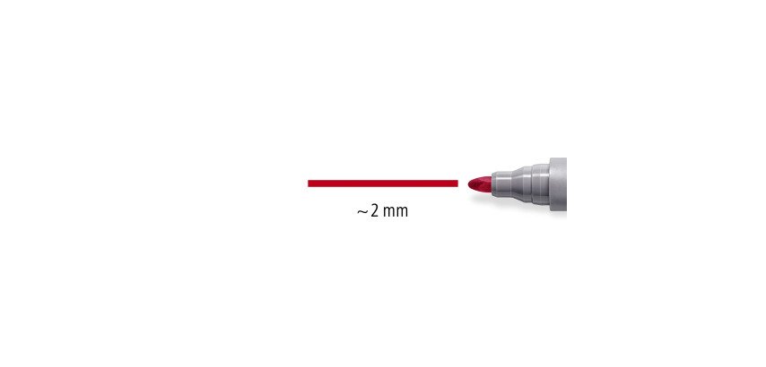 Marqueur permanent Staedtler Lumocolor 356 pointe ogive 2 mm - Pochette de 4 couleurs classiques