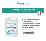 Dégraissant désinfectant surfaces et sols Wyritol Professional Desinfection - Bidon 5 L