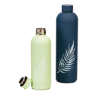 Set of 2 insulated water bottles, 50 cl and 1 L.