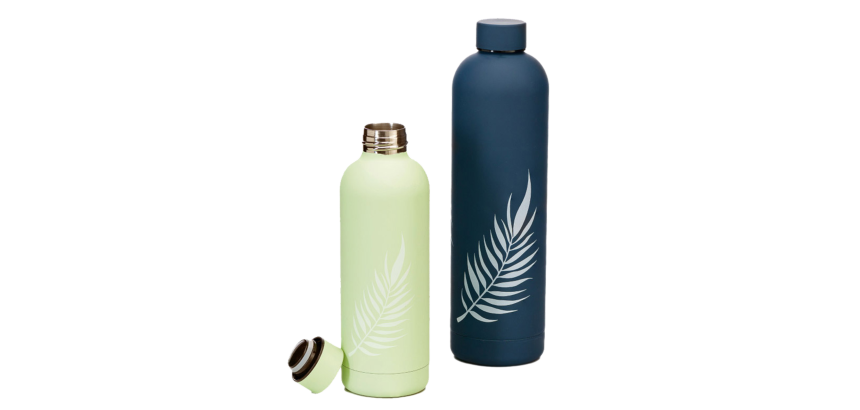 Set of 2 insulated water bottles, 50 cl and 1 L.
