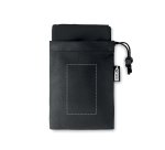 Serviette de sport avec pochette publicitaire en RPET toucher microfibre 30 x 80 cm - marquage 1 couleur