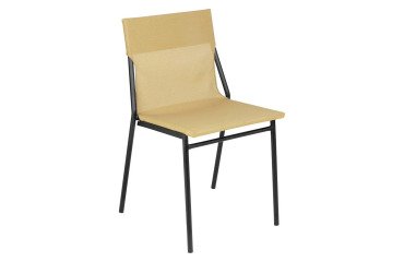 Chaise assise grand-confort HORIZON - Toile Batyline - Pied acier noir