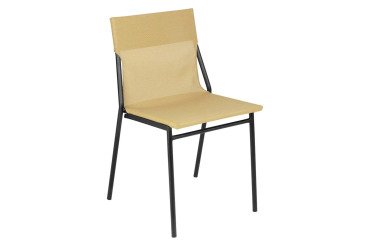 Chaise assise grand-confort HORIZON - Toile Batyline - Pied acier noir