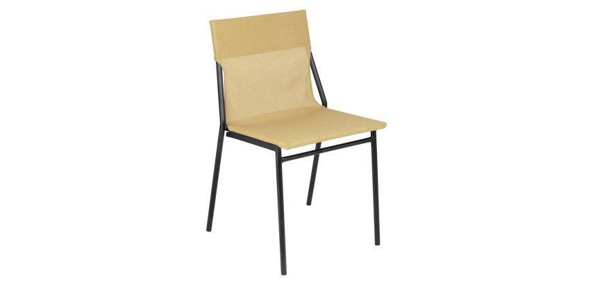 Chaise assise grand-confort HORIZON - Toile Batyline - Pied acier noir