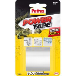 Ruban adhésif de réparation superpuissant Power Tape Pattex - 50 mm x 5 m, blanc