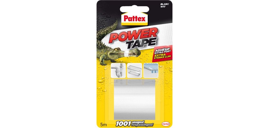Ruban adhésif de réparation superpuissant Power Tape Pattex - 50 mm x 5 m, blanc