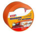 Ruban adhésif spécial bâtiment  en PVC Tesa - 33 m x 50 mm, orange