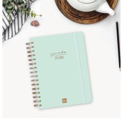 Agenda dia página 155x212 mm Alma menta Finocam