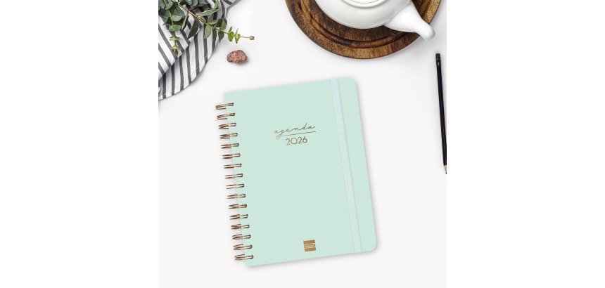 Agenda dia página 155x212 mm Alma menta Finocam