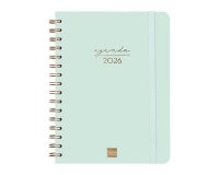 Agenda semana vista 155x212 mm Alma menta Finocam