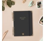 Agenda dia página 155x212 mm Alma negro Finocam