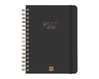 Agenda dia página 155x212 mm Alma negro Finocam