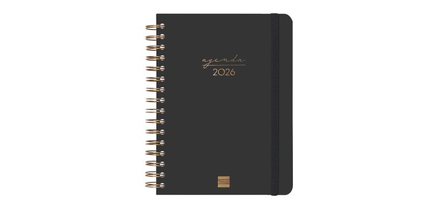 Agenda dia página 155x212 mm Alma negro Finocam