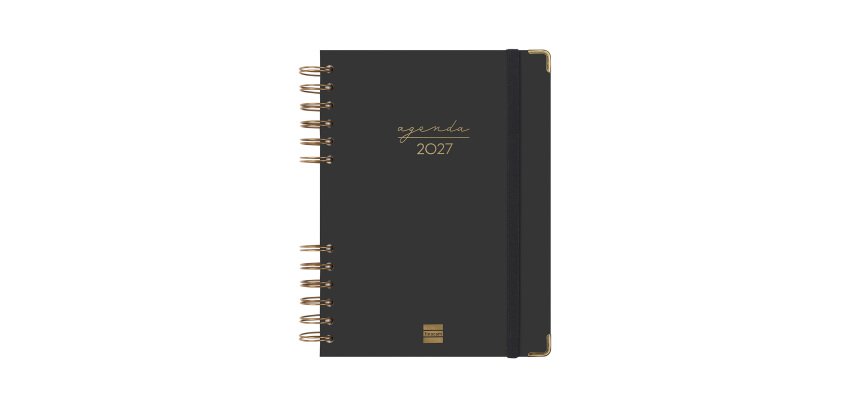 Agenda dia página 155x212 mm Alma negro Finocam