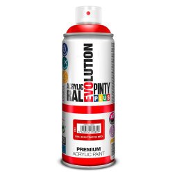 Peinture acrylique brillante Pintyplus Evolution - Aérosol de 400 ml, rouge signal RAL3001