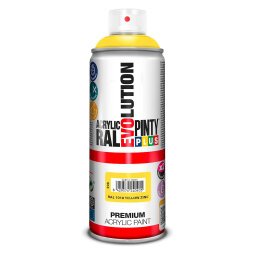 Peinture acrylique brillante Pintyplus Evolution - Aérosol de 400 ml, jaune zinc RAL1018