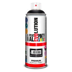 Peinture acrylique mate Pintyplus Evolution - Aérosol de 400 ml, noir RAL9005