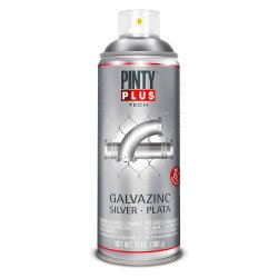Peinture galvanisée brillant Galvazinc Pintyplus Tech - Aérosol de 520 ml, argent G150