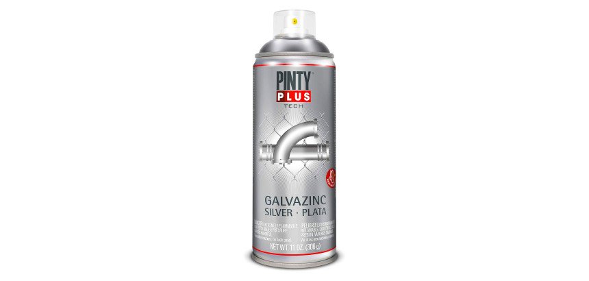 Peinture galvanisée brillant Galvazinc Pintyplus Tech - Aérosol de 520 ml, argent G150