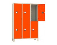 Armadio casellario 6 posti corpo grigio  RAL 7035 ed ante colorate L 120 x P 50 x H 180 cm