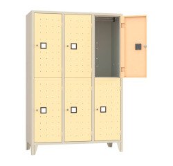 Armadio casellario 6 posti corpo grigio  RAL 7035 ed ante colorate L 120 x P 50 x H 180 cm