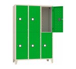 Armadio casellario 6 posti corpo grigio  RAL 7035 ed ante colorate L 120 x P 50 x H 180 cm