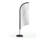 Drapeau publicitaire sur socle Oriflamme plume - 65 x 240 cm - marquage multicolore