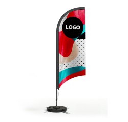 Flaggenwerbung auf Oriflamme-Fahnenmast - 65 x 240 cm